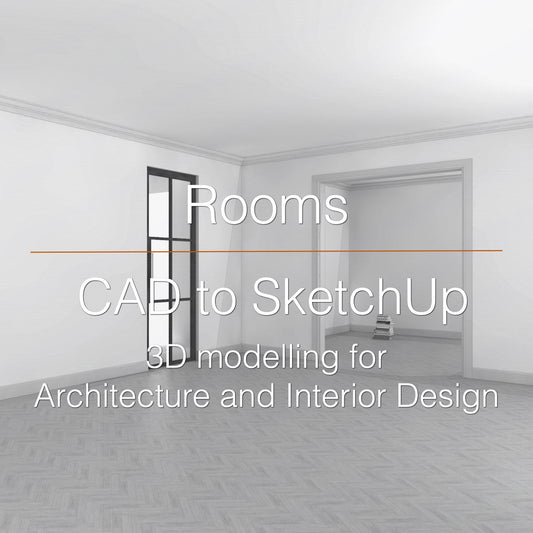 3D SketchUp modelling service 'CAD to SketchUp' for a room.
