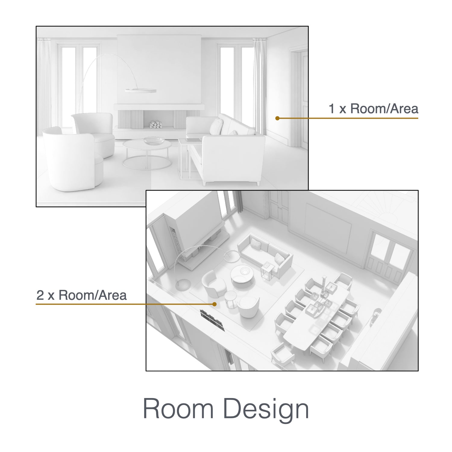 SketchUp 3D model services for interior design